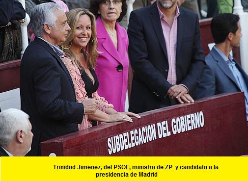 Trinidad Jimenez del  ministra del PSOE